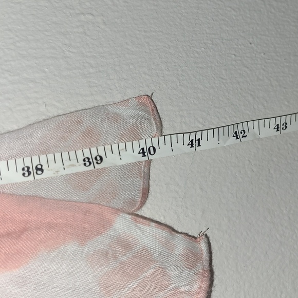 Beachy Wrap Short Kimono Peach White Tie Dye Open Cover Up Sheer Boho Coastal - Picture 4 of 6